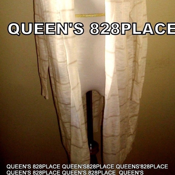 Nwt Womens Plus size 1X Spring & Mercer Beige Light LONG OPEN CARDIGAN Sweater - Picture 4 of 9